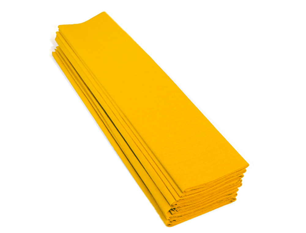 PAPIER CRÉPON CLAIREFONTAINE DENSITÉ CRÊPAGE 60% 40G/M2 50CMX2.5M UNICOLORE JAUNE CITRON POCHETTE 10F