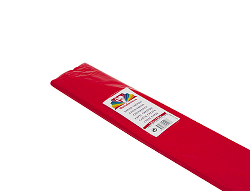PAPIER CRÉPON CLAIREFONTAINE DENSITÉ CRÊPAGE 60% 40G/M2 50CMX2.5M UNICOLORE ROUGE