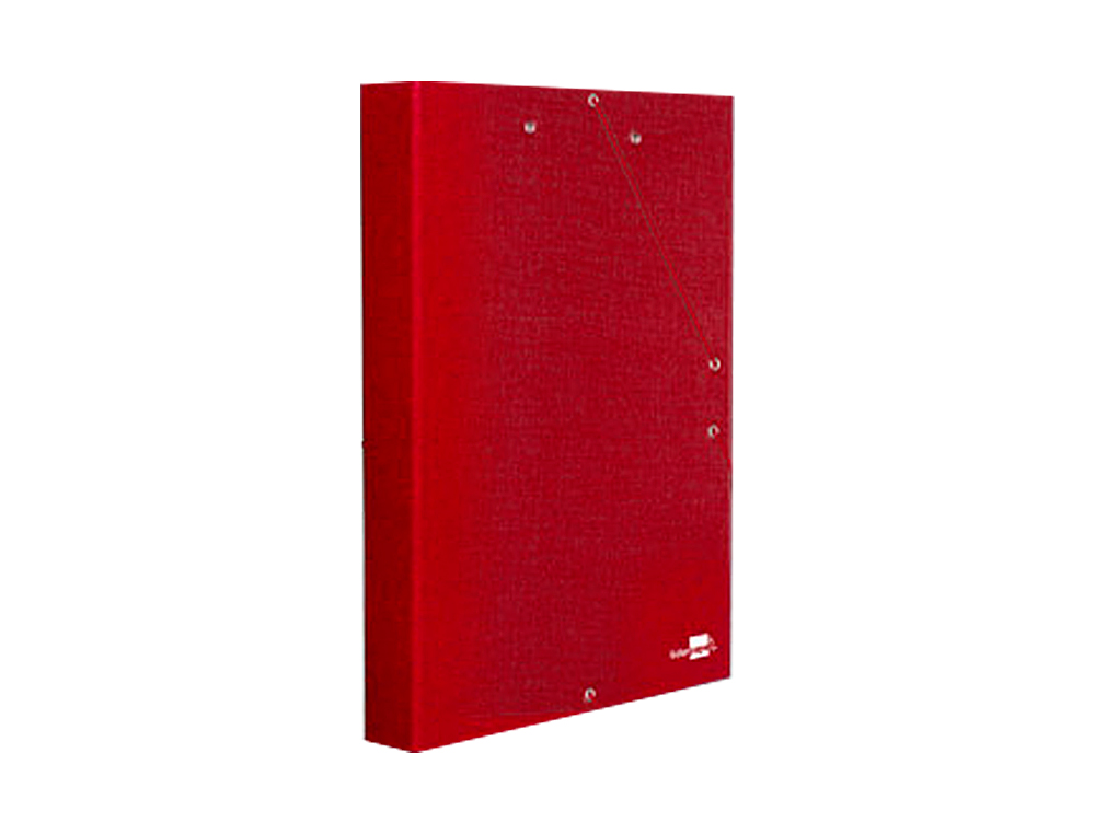 CLASSEUR LIDERPAPEL 4 ANNEAUX RONDS 25MM A4+ CARTON REMBORDÉ PAPER COAT MINICLIP ET RABATS COLORIS ROUGE