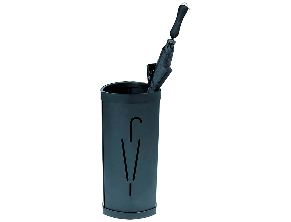 PORTE-PARAPLUIES ALBA TRIA MÉTAL TRIANGULAIRE ACIER MÉTAL ANTICORROSION CAPACITÉ 30L COLORIS NOIR