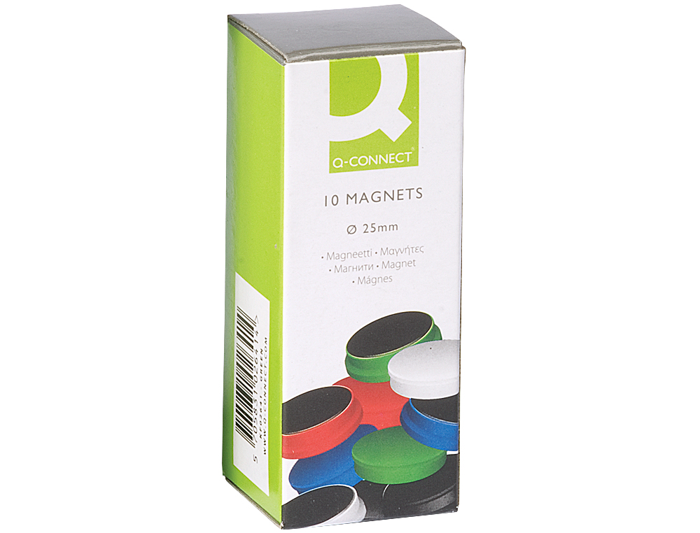 AIMANT Q-CONNECT DIAMÈTRE 20MM AFFICHAGE SIGNALISATION TOUTES SURFACES MÉTALLIQUES COLORIS ASSORTIS BOÎTE 10 UNITÉS