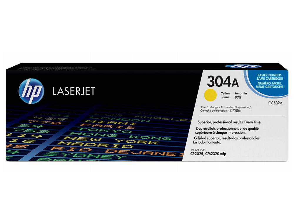 TONER LASER HP 304A CC532A POUR COLOR LASERJET CM2320MFP/CP2025 COULEUR JAUNE 2800P