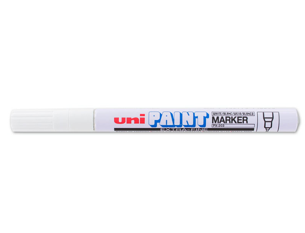 MARQUEUR UNIBALL PAINT MARKER PERMANENT POINTE EXTRA-FINE ENCRE BASE HUILE TOUS SUPPORTS RÉSISTE 800 DEGRÉS BLANC