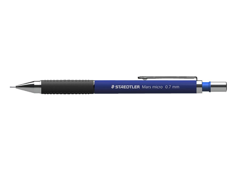 PORTE-MINE STAEDTLER MARS MICRO 0.7MM EMBOUT ET AGRAFE MÉTALLIQUES GRIP CAOUTCHOUC AMORTISSEUR MINE