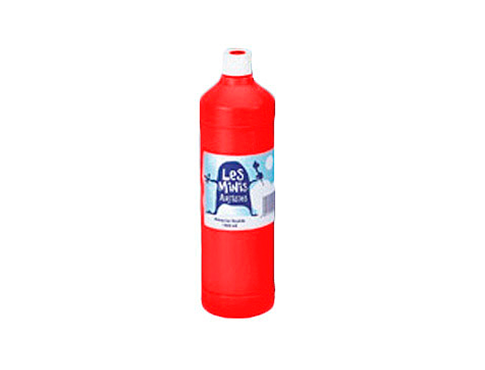 GOUACHE MINI ARTISTES CONOMIQUE ULTRA-LAVABLE PRTE  L'EMPLOI PAISSE ONCTUEUSE COLORIS ROUGE FLACON 1000ML