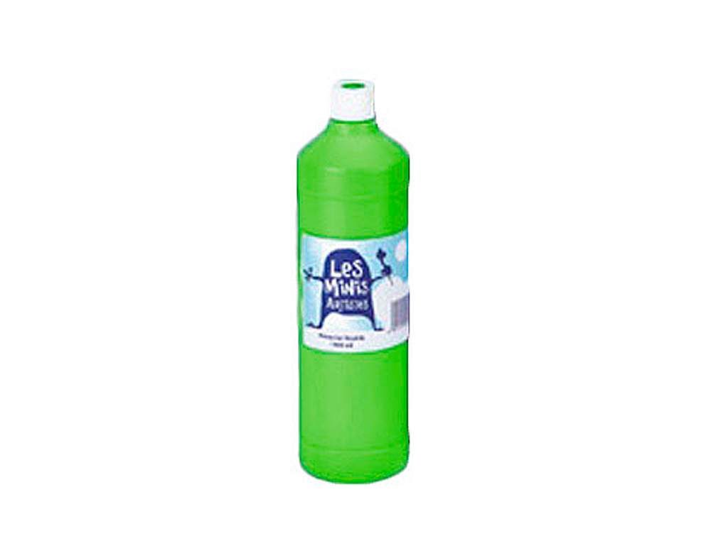 GOUACHE MINI ARTISTES ÉCONOMIQUE ULTRA-LAVABLE PRÊTE À L'EMPLOI ÉPAISSE ONCTUEUSE COLORIS VERT PRINTEMPS FLACON 1000ML