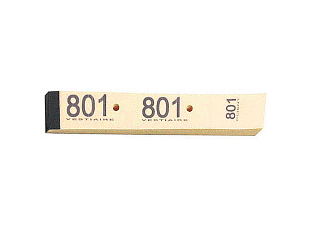 BLOC VESTIAIRE PIQU ELVE 3 COUPONS PERFORS DTACHABLES NUMROTS 1/1000 30X200MM 50 FEUILLETS COLORIS JAUNE