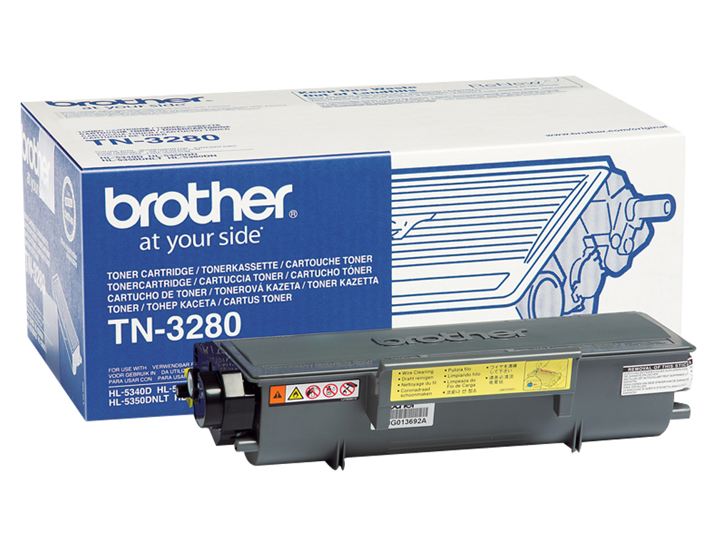 TONER LASER BROTHER TN3280 COULEUR NOIR HAUTE CAPACITÉ 8000P