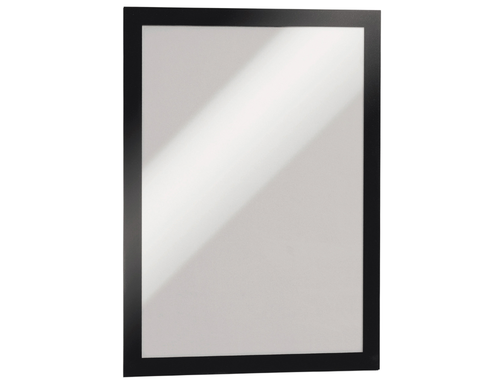 CADRE AFFICHAGE DURABLE DURAFRAME POCHETTE ADHÉSIVE A4 MAGNÉTIQUE SURFACE ADHÉSIVE REPOSITIONNABLE A4 NOIR SACHET 2U