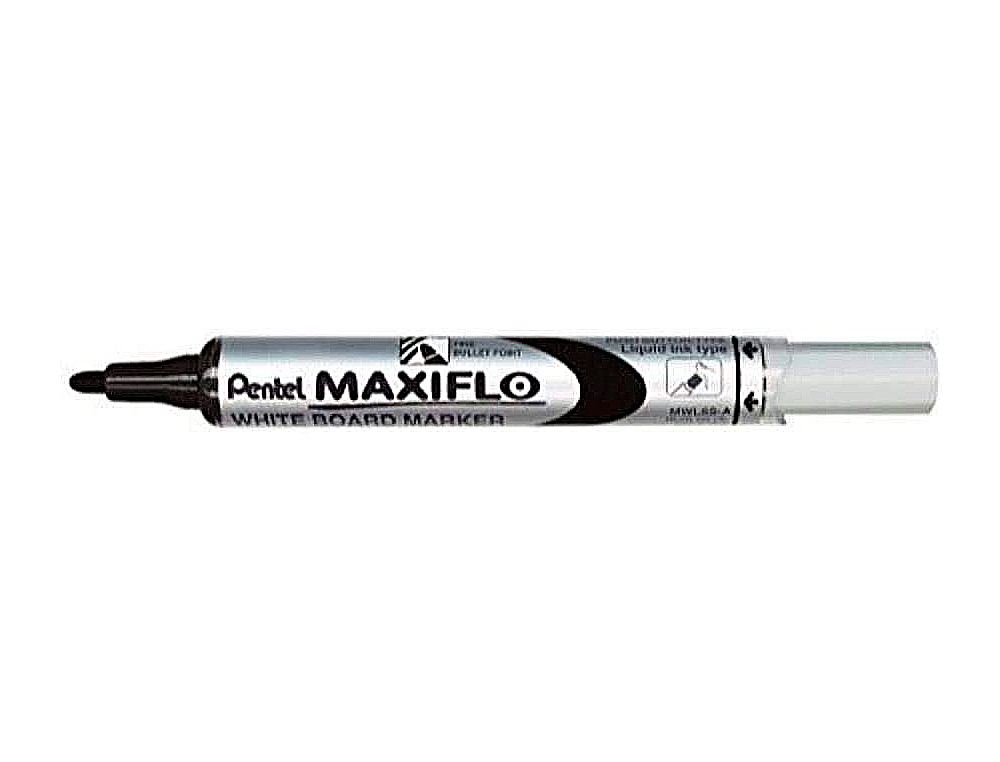MARQUEUR PENTEL MAXIFLO EFFAÇABLE TABLEAU BLANC POINTE CONIQUE TRACÉ 1,6MM ÉCRITURE 1000M CORPS PLASTIQUE RECYCLÉ NOIR