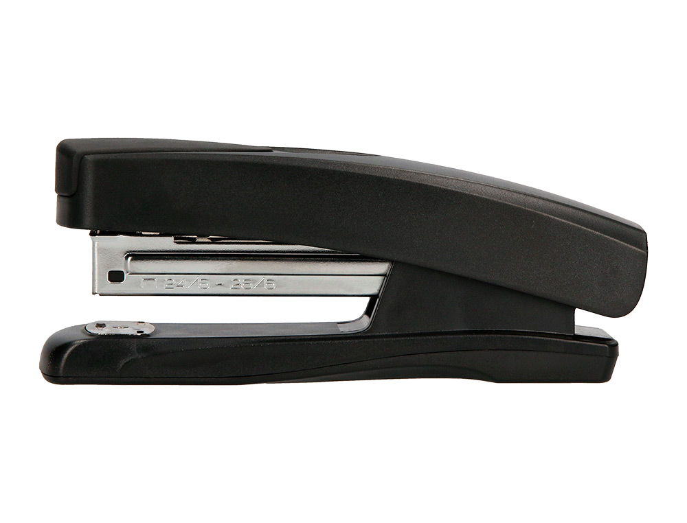 AGRAFEUSE BUREAU Q-CONNECT ÉCONOMIQUE PLASTIQUE 34X50X135MM 20 FEUILLES AGRAFES 24/6 ET 26/6 STRIP HALF COLORIS NOIR