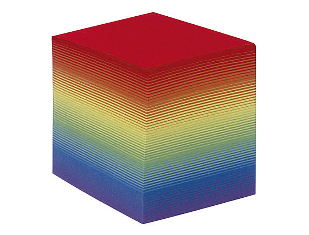 BLOC CUBE QUO VADIS PAPIER ENCOLLÉ 90X90MM 700F 80G COLORIS ARC-EN-CIEL 020