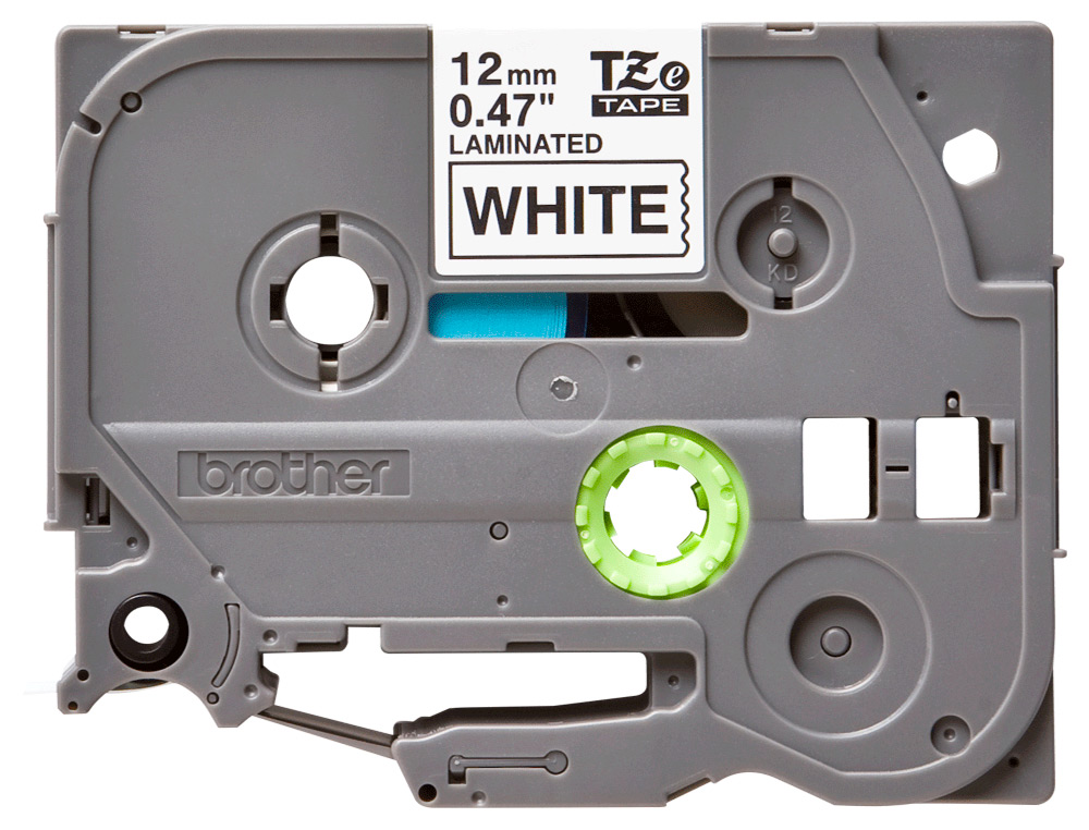 RUBAN LAMIN TZE POUR TITREUSE BROTHER P-TOUCH TZE231 12MM COLORIS IMPRESSION NOIR/BLANC