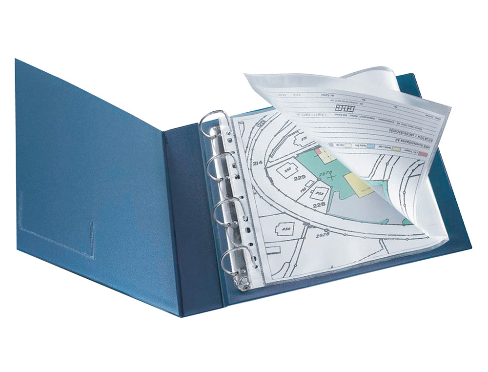 POCHETTE Q-CONNECT POLYPROPYLÈNE LISSE 8/100E PERFORÉE A3 PLIÉ OU A4 297X420MM SACHET 10 UNITÉS