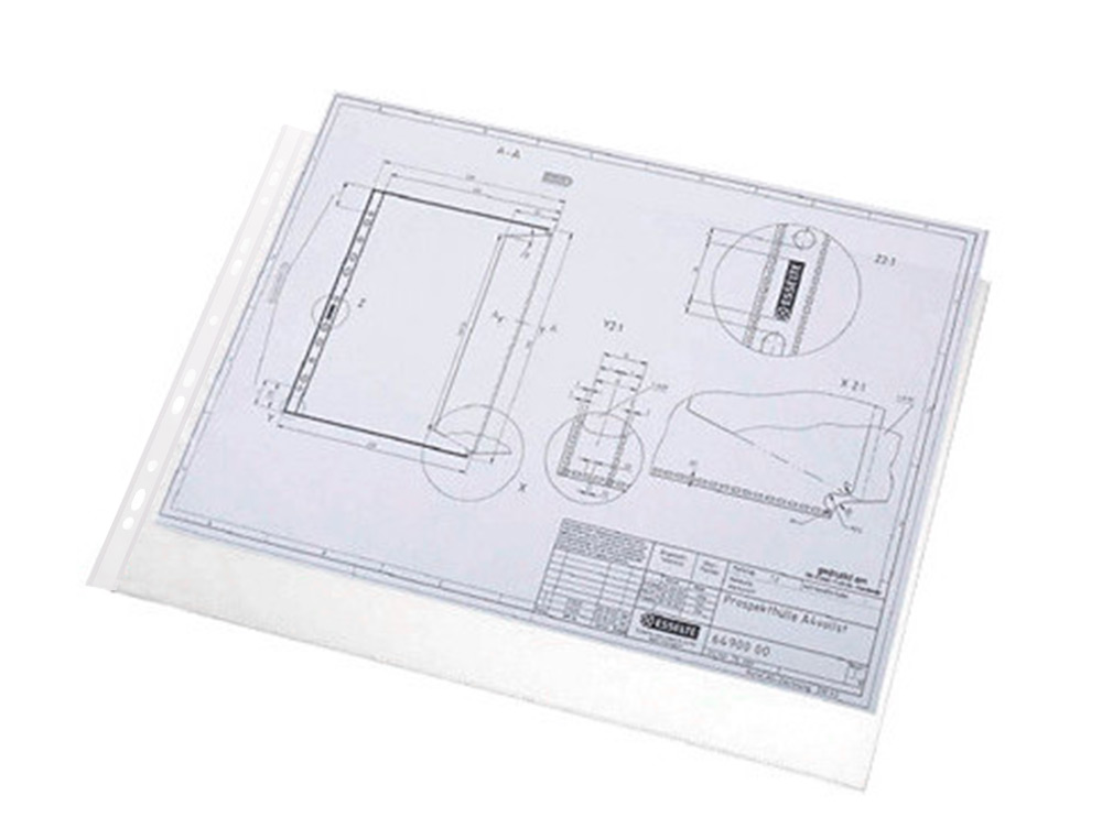 POCHETTE Q-CONNECT POLYPROPYLÈNE LISSE 8/100E PERFORÉE A3 PLIÉ OU A4 297X420MM SACHET 10 UNITÉS