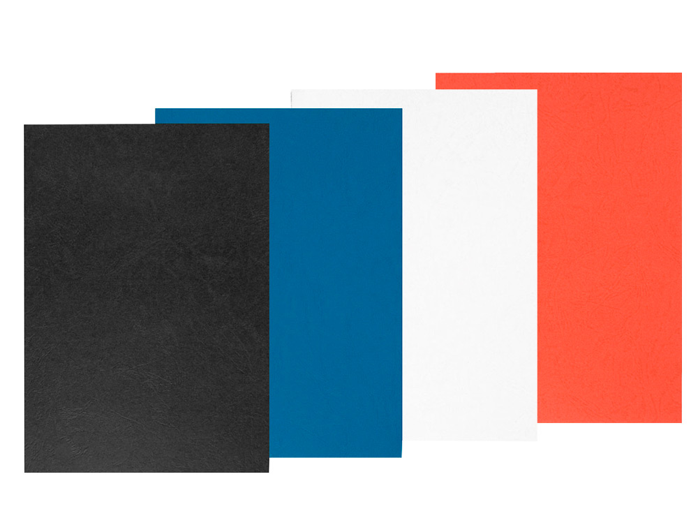 COUVERTURE Q-CONNECT CARTON 250G GRAIN CUIR POUR RELIURE FORMAT A4 COLORIS BLEU PAQUET 100 UNITÉS