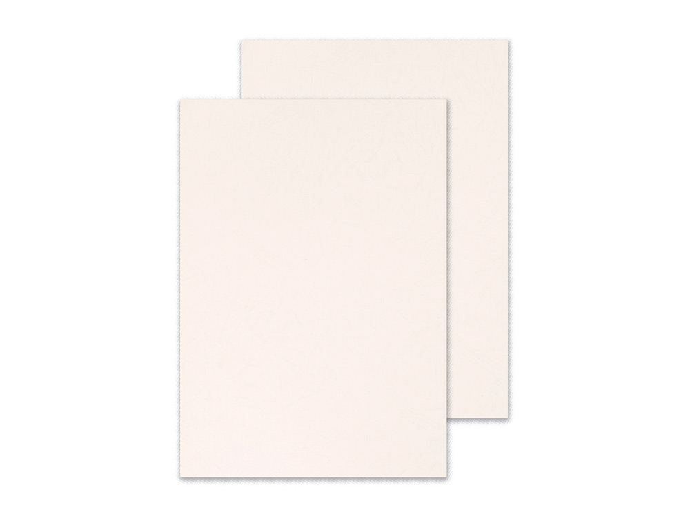 COUVERTURE Q-CONNECT CARTON 250G GRAIN CUIR POUR RELIURE FORMAT A4 COLORIS BLANC PAQUET 100 UNITÉS