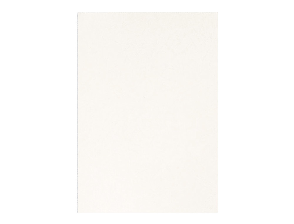 COUVERTURE Q-CONNECT CARTON 250G GRAIN CUIR POUR RELIURE FORMAT A4 COLORIS BLANC PAQUET 100 UNITÉS