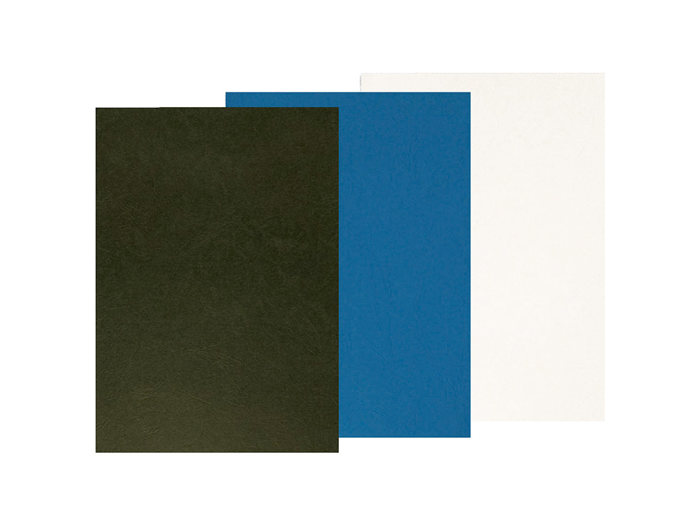 COUVERTURE Q-CONNECT CARTON 250G GRAIN CUIR POUR RELIURE FORMAT A4 COLORIS BLANC PAQUET 100 UNITÉS
