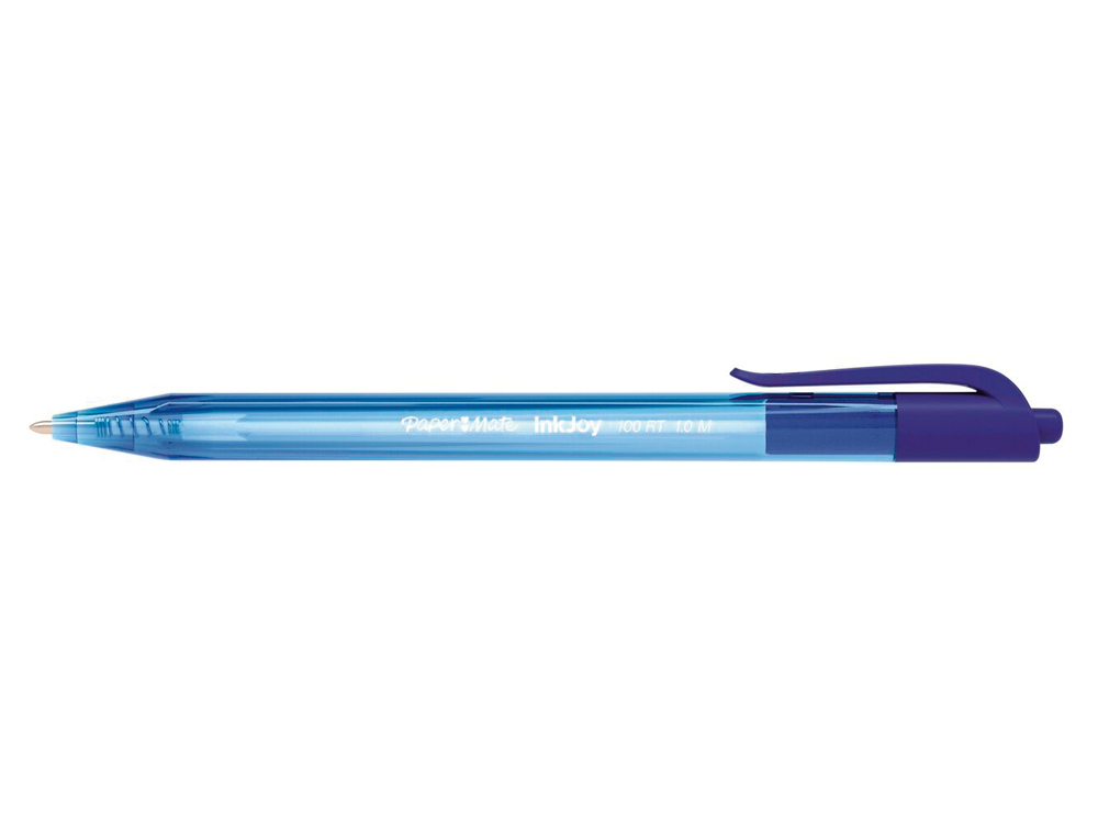 STYLO-BILLE PAPER MATE INKJOY 100 CRITURE MOYENNE 0.7MM ENCRE ULTRA DOUCE RSISTE BAVURES RTRACTABLE COLORIS BLEU