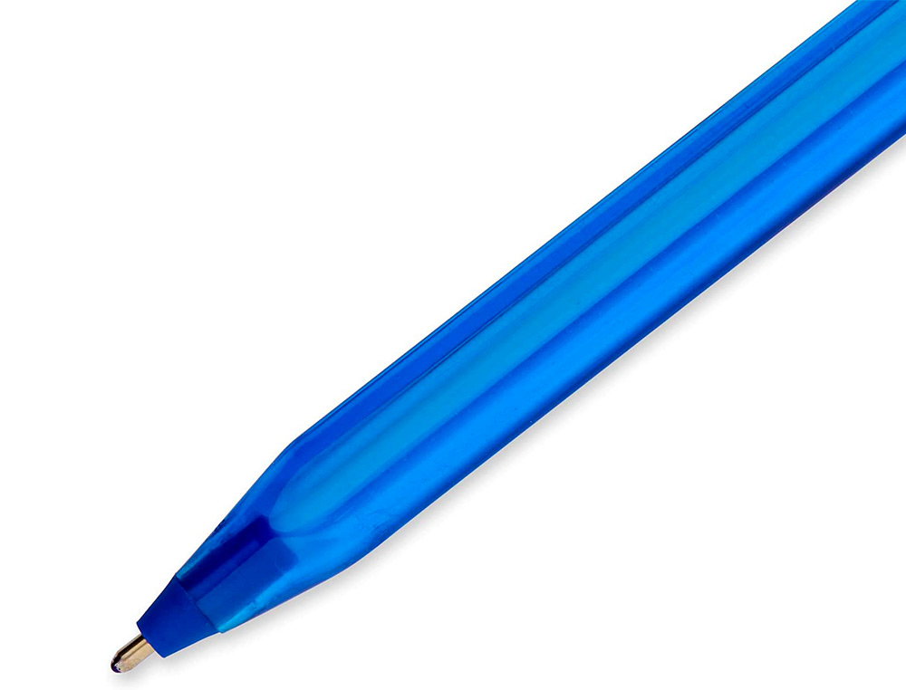 STYLO-BILLE PAPER MATE INKJOY 100 ÉCRITURE MOYENNE 0.7MM ULTRA DOUCE CORPS TRIANGULAIRE RÉSISTE BAVURES COLORIS BLEU