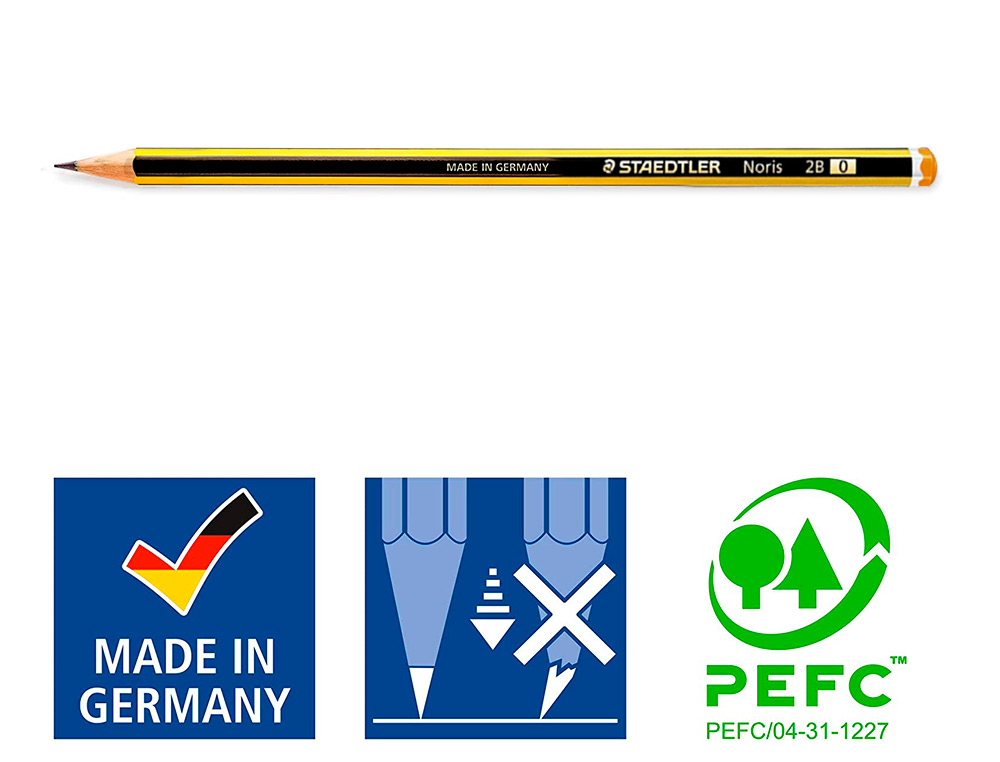 CRAYON GRAPHITE STAEDTLER NORIS 120 2B HEXAGONAL MINE 2MM TRS RSISTANTE