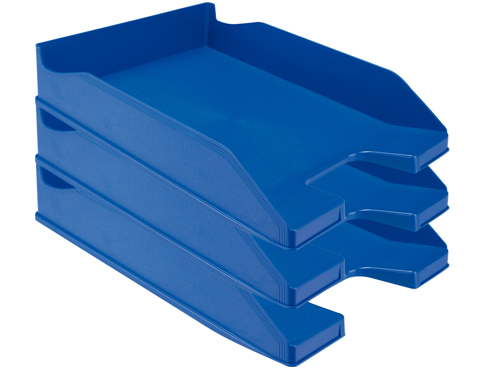 CORBEILLE  COURRIER Q-CONNECTPOLYPROPYLNE DOCUMENTS A4+ 245X320MM EMPILABLE 350X255X65MM COLORIS BLEU OPAQUE