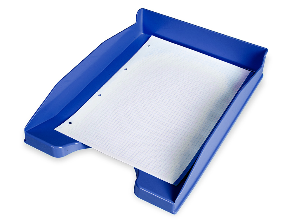 CORBEILLE  COURRIER Q-CONNECTPOLYPROPYLNE DOCUMENTS A4+ 245X320MM EMPILABLE 350X255X65MM COLORIS BLEU OPAQUE