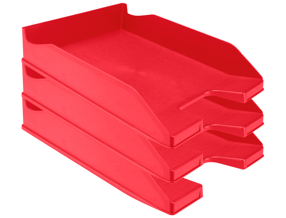 CORBEILLE  COURRIER Q-CONNECTPOLYPROPYLNE DOCUMENTS A4+ 240X320MM EMPILABLE 350X255X65MM COLORIS ROUGE OPAQUE