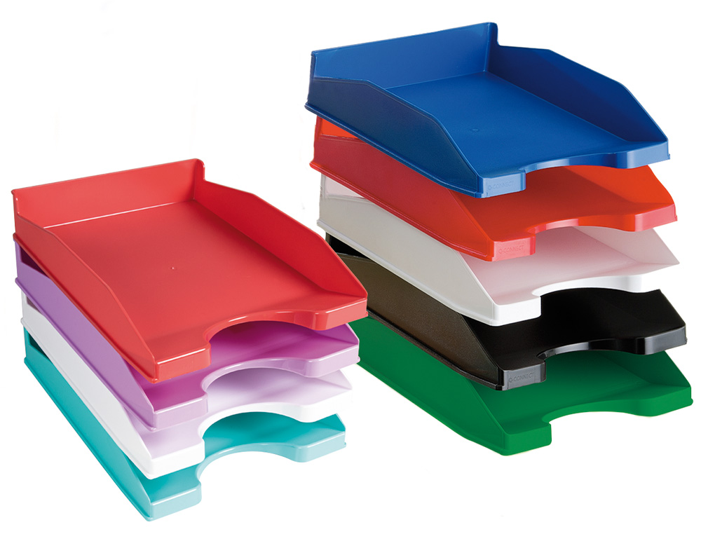 CORBEILLE  COURRIER Q-CONNECTPOLYPROPYLNE DOCUMENTS A4+ 240X320MM EMPILABLE 350X255X65MM COLORIS ROUGE OPAQUE