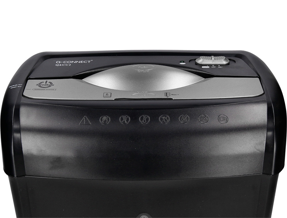 DESTRUCTEUR Q-CONNECT Q6CC2 OCCASIONNEL STANDARD VITESSE 3MIN COUPE CROISÉE 5MM A4 CONFIDENTIEL 14L 307X186X399MM 3.72KG