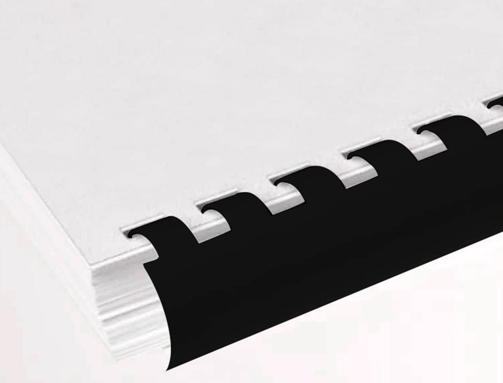 ANNEAU PLASTIQUE À RELIER Q-CONNECT CAPACITÉ 180F 22MM DIAMÈTRE COLORIS NOIR BOÎTE 50 UNITÉS