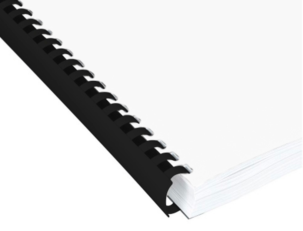 ANNEAU PLASTIQUE À RELIER Q-CONNECT CAPACITÉ 180F 22MM DIAMÈTRE COLORIS NOIR BOÎTE 50 UNITÉS