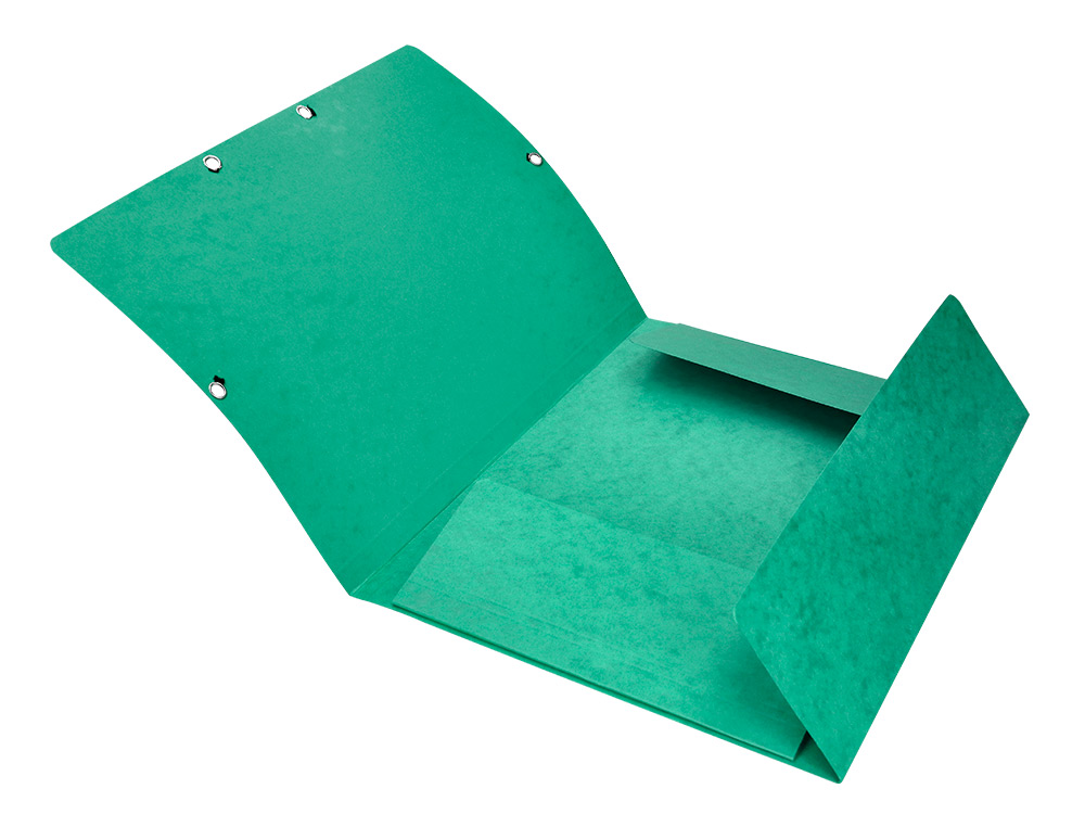 CHEMISE Q-CONNECT CARTE LUSTRÉE 375G POUR DOCUMENTS A4 320X243MM 3 RABATS COLORIS VERT