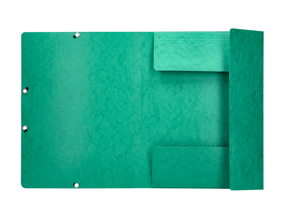 CHEMISE Q-CONNECT CARTE LUSTRÉE 375G POUR DOCUMENTS A4 320X243MM 3 RABATS COLORIS VERT