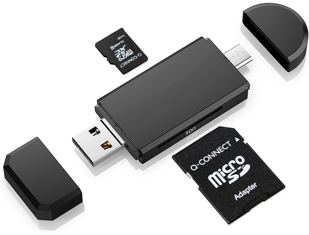 CARTE MICRO Q-CONNECT SDHC ADAPTATEUR SD CAPACITÉ 8GB CLASSE 4 TÉLÉPHONES PORTABLES TABLETTES