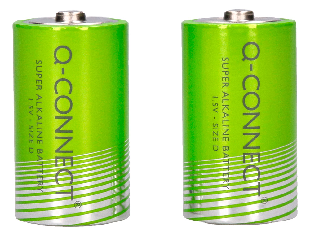PILE Q-CONNECT ÉCONOMIQUE CAPACITÉ 1.5V I.C.E. LR20 TAILLE D BLISTER 2 UNITÉS