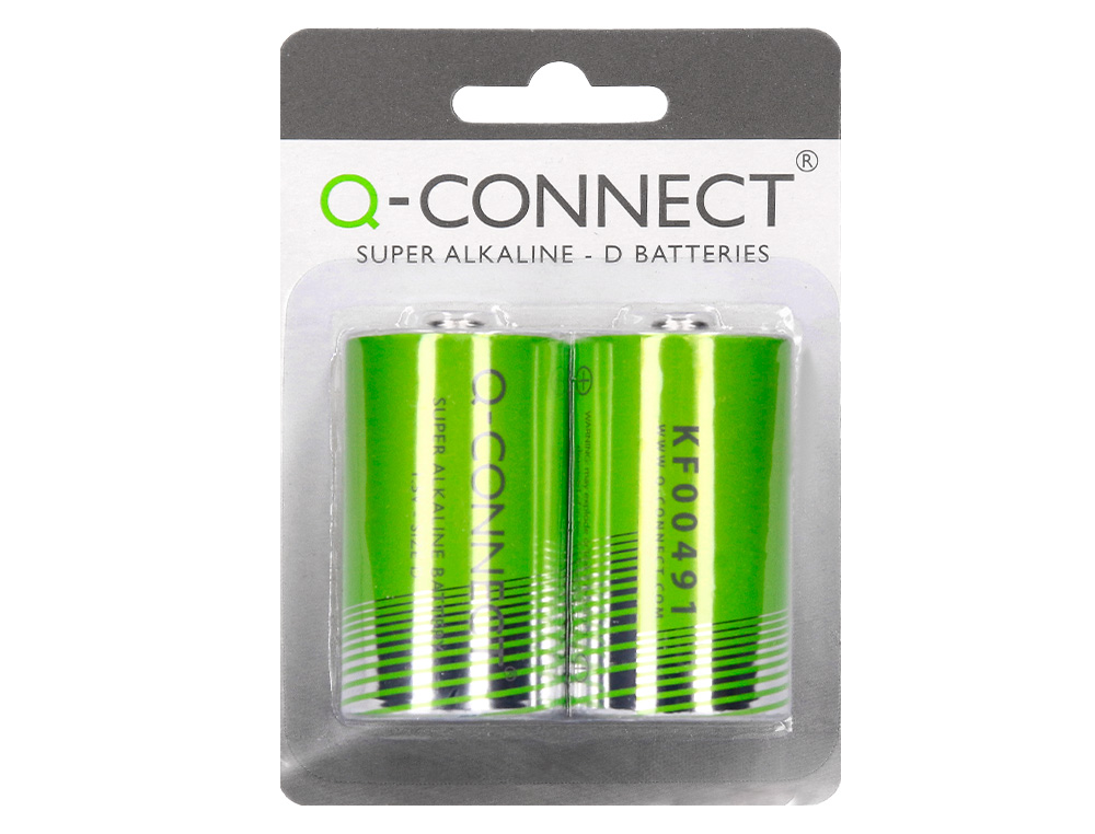 PILE Q-CONNECT ÉCONOMIQUE CAPACITÉ 1.5V I.C.E. LR20 TAILLE D BLISTER 2 UNITÉS