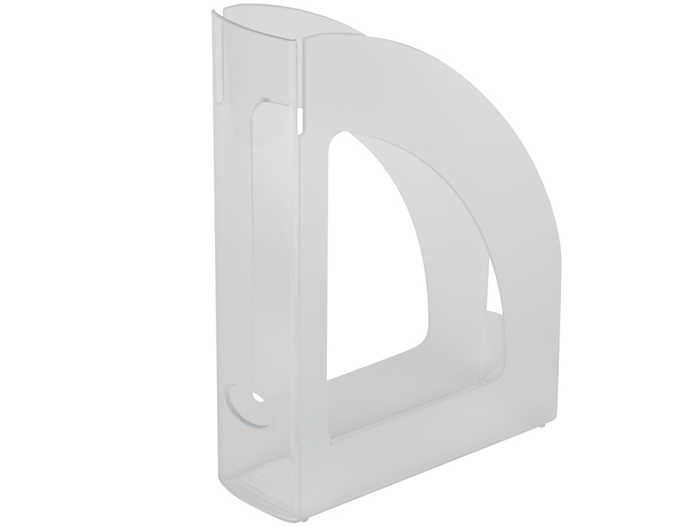PORTE-REVUES Q-CONNECT POLYSTYRÈNE DOCUMENTS A4 OEILLET PRÉHENSION 250X80X320MM CRISTAL TRANSLUCIDE