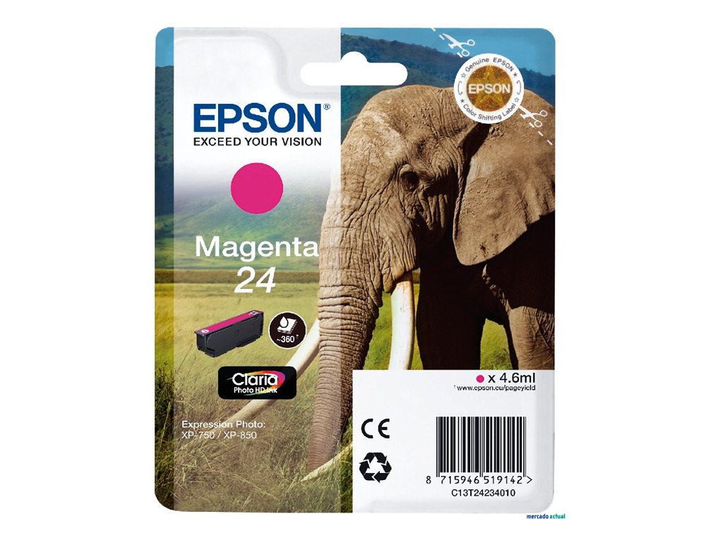 CARTOUCHE EPSON T2423 JET D'ENCRE C13T24234010 COULEUR MAGENTA 360P