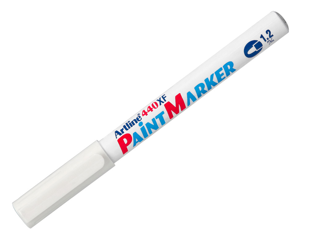 MARQUEUR ARTLINE PERMANENT PAINT MARKER 440 POINTE FINE CONIQUE 1.2MM ENCRE PIGMENTÉE BASE D'HUILE COLORIS BLANC