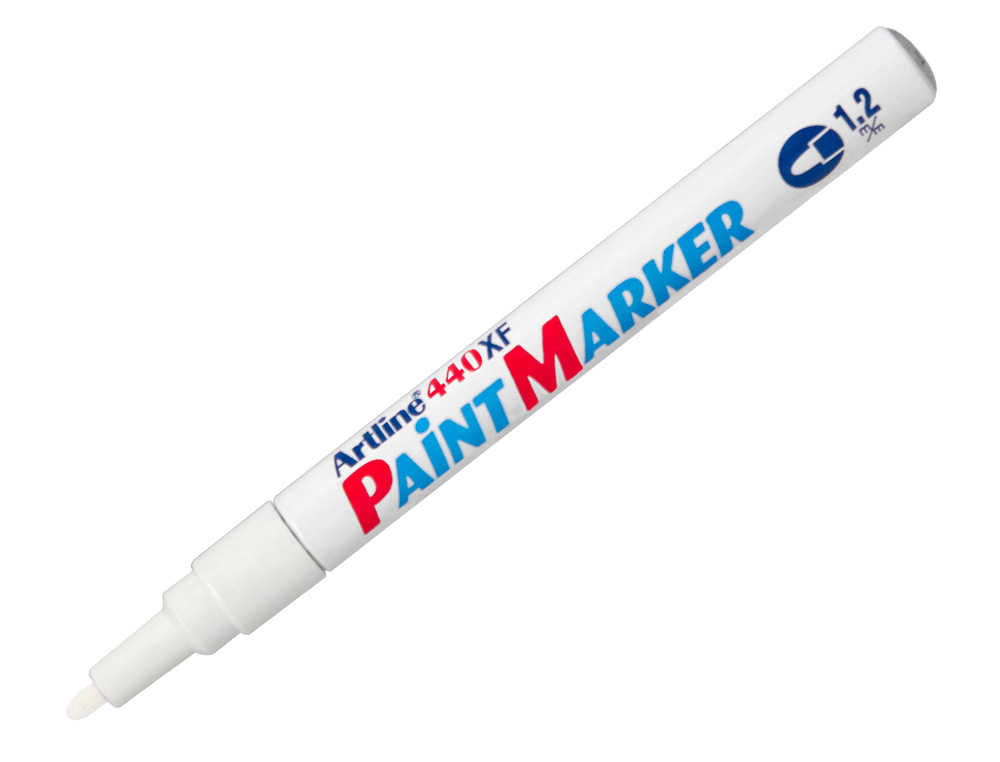MARQUEUR ARTLINE PERMANENT PAINT MARKER 440 POINTE FINE CONIQUE 1.2MM ENCRE PIGMENTÉE BASE D'HUILE COLORIS BLANC