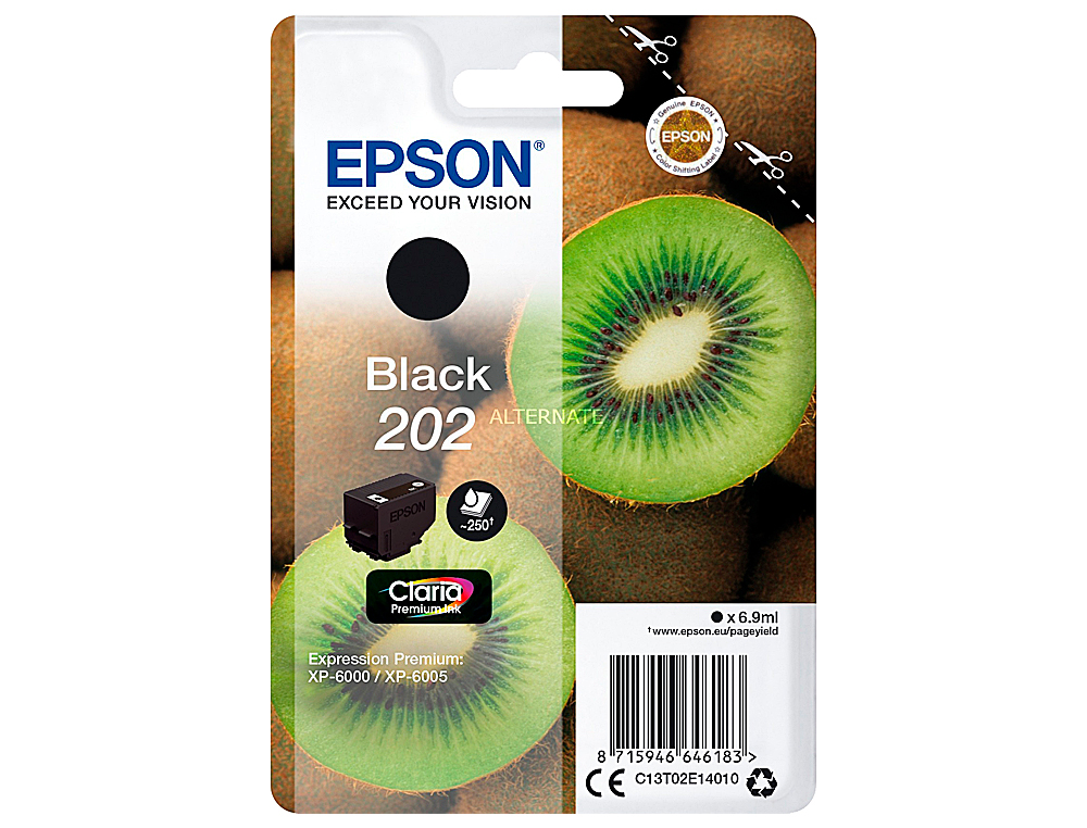 CARTOUCHE EPSON JET D'ENCRE 202 COULEUR NOIR 250P