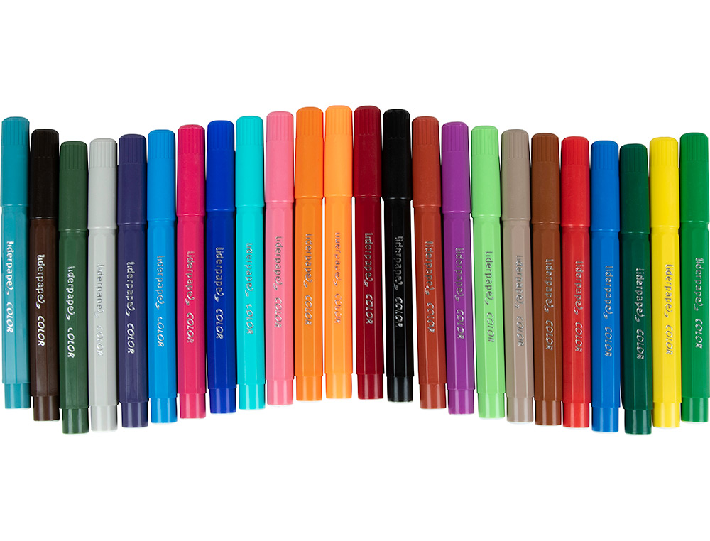 FEUTRE COLORIAGE LIDERPAPEL JUMBO LONGUEUR ÉCRITURE 800M POINTE NYLON 5MM DIAMÈTRE BOÎTE CARTON 24 UNITÉS