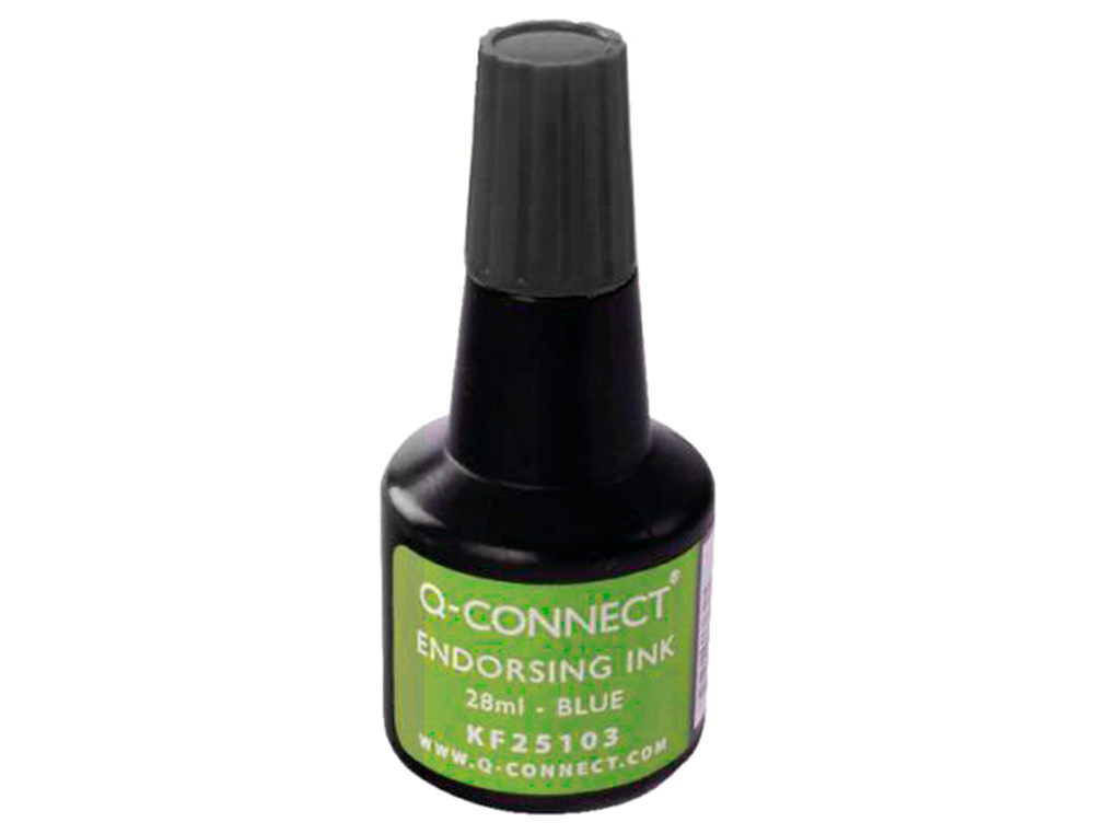 ENCRE À TAMPONS Q-CONNECT POUR FEUTRE OU MOUSSE COLORIS NOIR FLACON 28ML