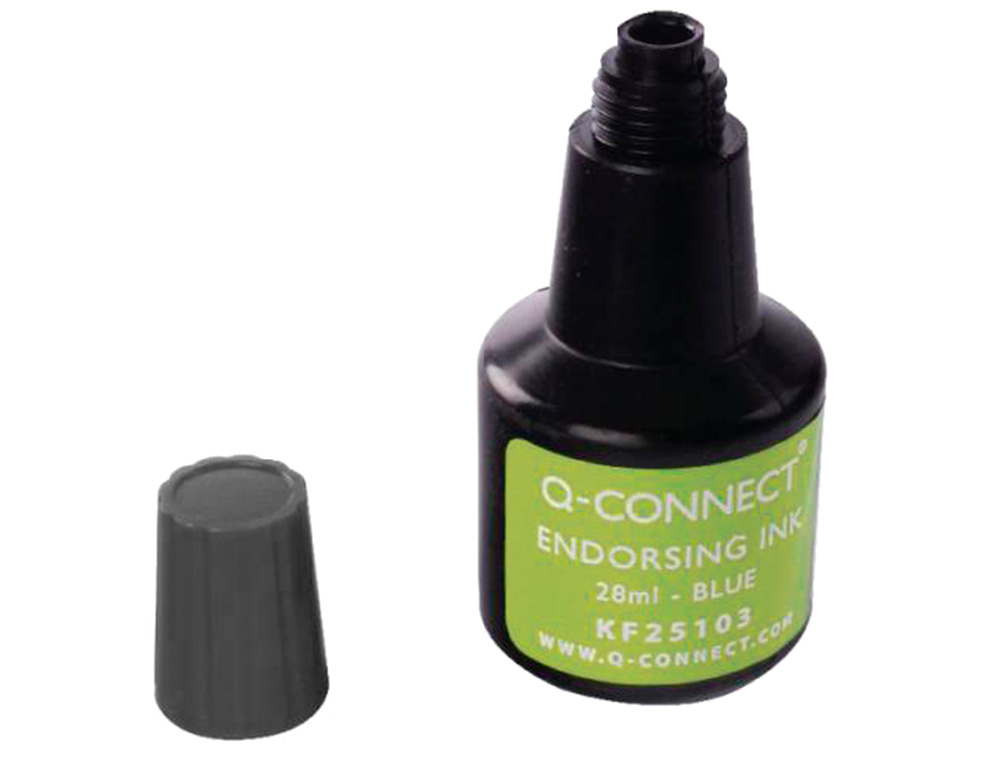 ENCRE À TAMPONS Q-CONNECT POUR FEUTRE OU MOUSSE COLORIS NOIR FLACON 28ML