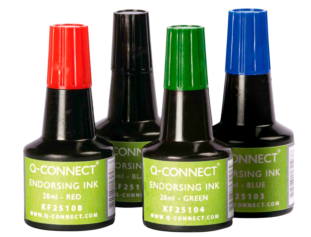 ENCRE À TAMPONS Q-CONNECT POUR FEUTRE OU MOUSSE COLORIS NOIR FLACON 28ML