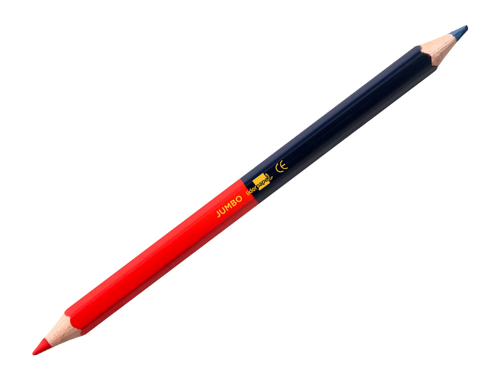 CRAYON GRAPHITE LIDERPAPEL BICOLORE BLEU/ROUGE MINE LARGE ULTRA-RÉSISTANTE BOIS GRANDE QUALITÉ