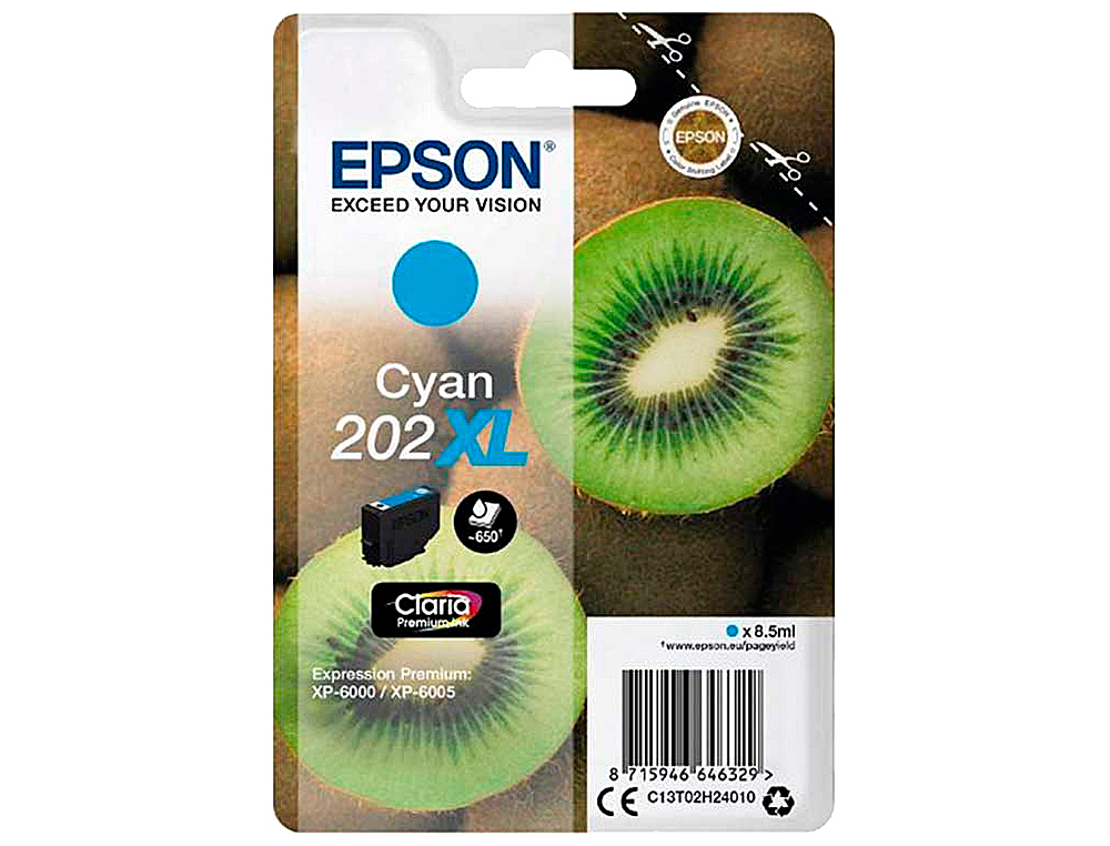 CARTOUCHE EPSON JET D'ENCRE 202 COULEUR CYAN 650P