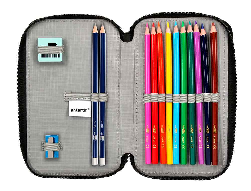 TROUSSE GARNIE ANTARTIK 2 COMPARTIMENTS 28 PIECES BLEU